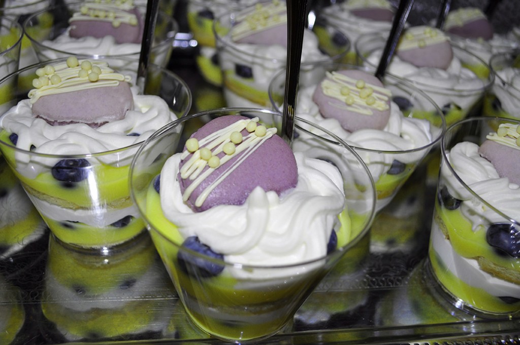 Sweet cream and custard with blueberries and macaroon from Sweet Arielle Bakery of Cary, N.C. Photo: Carolyn Burns Bass